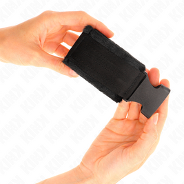 Kink - Cinturini Da Polso Con Gancio E Anello In Nylon Rosso-Nero Modello 1 Regolabili 25-35 Cm X 6 Cm