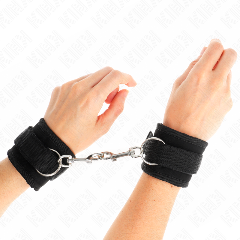 Kink - Cinturini Da Polso Con Chiusura A Strappo In Nylon Modello Nero 2 Regolabili 18-35 Cm X 6 Cm
