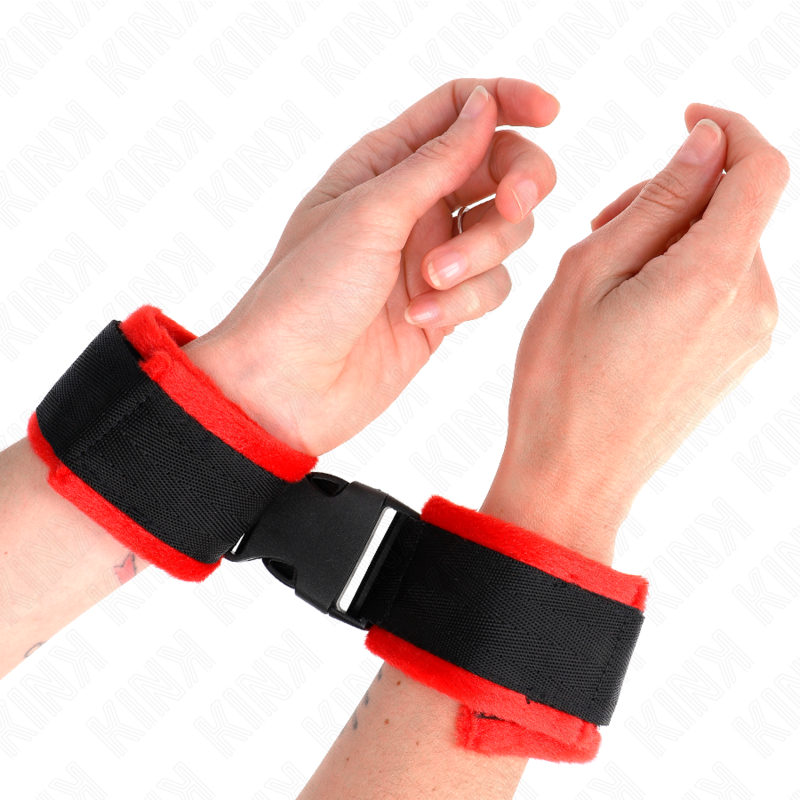 Kink - Cinturini Da Polso Con Ganci E Anelli In Nylon Modello Nero 1 Regolabili 25-35 Cm X 6 Cm