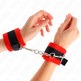 Kink - Manette In Pelliccia Per Principianti Nero-Rosso 30 X 7 Cm