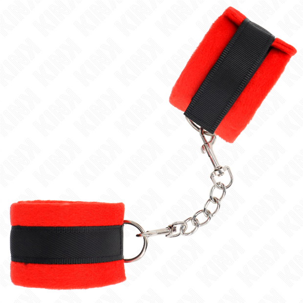 Kink - Manette In Pelliccia Per Principianti Nero-Rosso 30 X 7 Cm