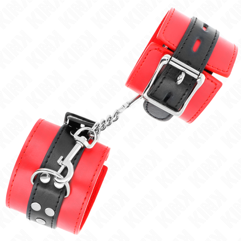 Kink - Cintura Rossa Per Polsi Con Cintura Nera Regolabile 17-28 Cm X 6 Cm