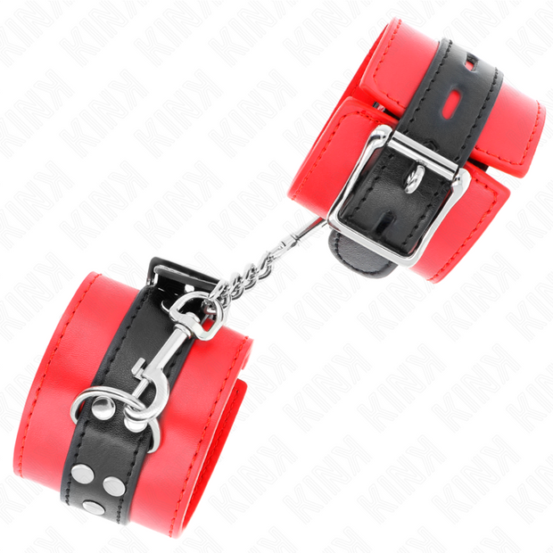 Kink - Cintura Rossa Per Polsi Con Cintura Nera Regolabile 17-28 Cm X 6 Cm