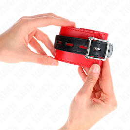 Kink - Cintura Rossa Per Polsi Con Cintura Nera Regolabile 17-28 Cm X 6 Cm