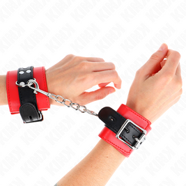 Kink - Cintura Rossa Per Polsi Con Cintura Nera Regolabile 17-28 Cm X 6 Cm