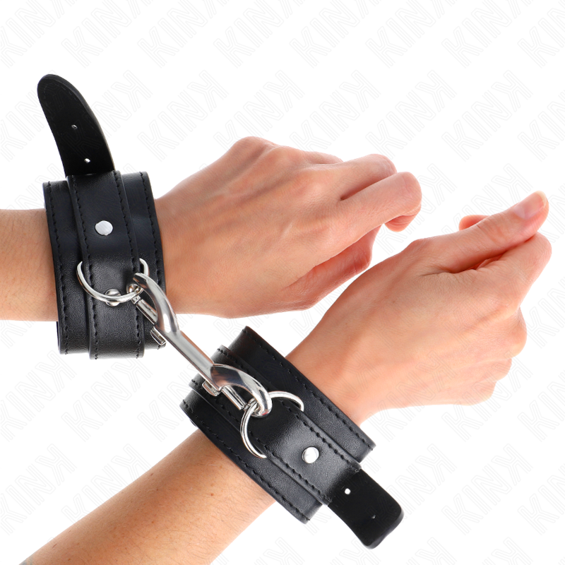 Kink - Cinture Per Polsi - Rivetti Singoli Neri Regolabili 17-28 Cm X 5 Cm