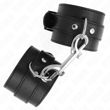 Kink - Cinture Per Polsi - Fila Di Rivetti Singola E Fibbia Grande Nera Regolabile 17-28 Cm X 5 Cm