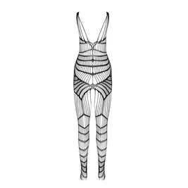Passion - Bs 102 Bodystocking Bianco Taglia Unica