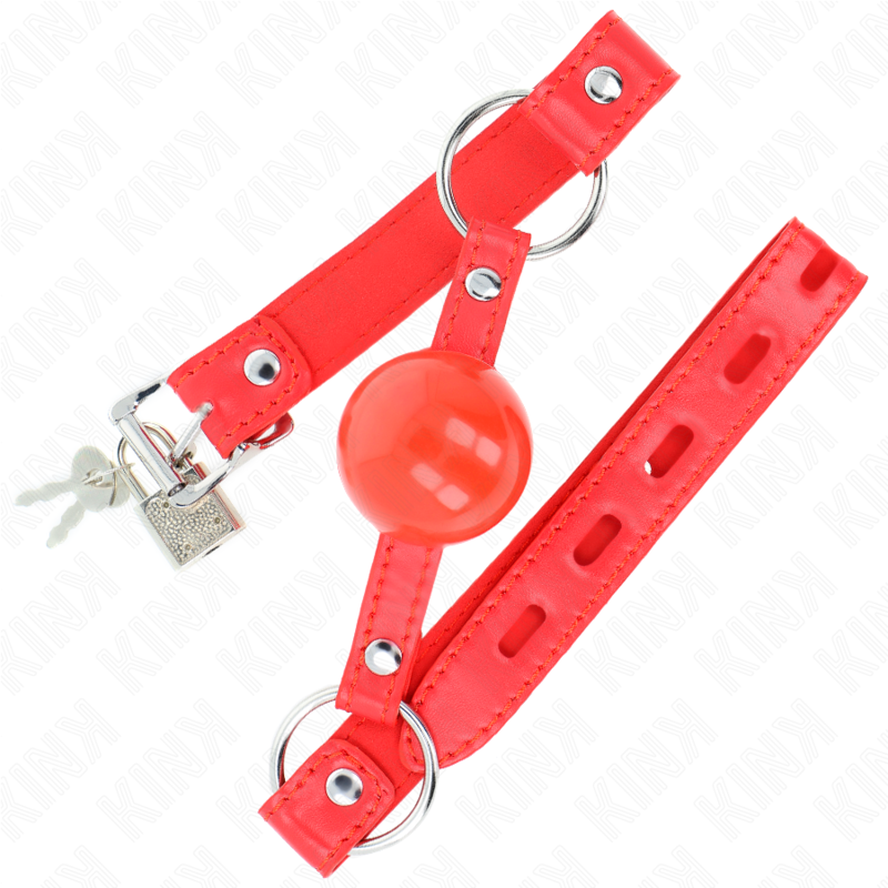Kink - Bavaglio A Palla In Tpe 4 Cm Con Chiusura Rossa 60 X 2 Cm