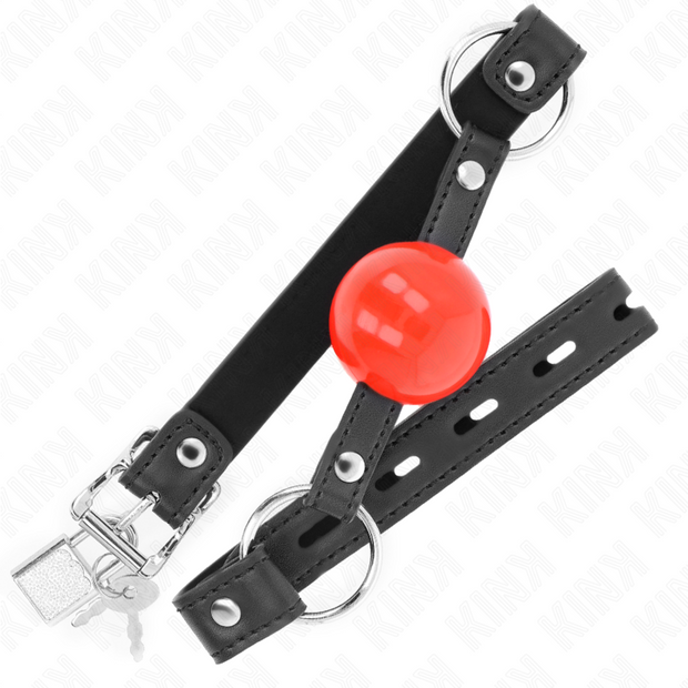 Kink - Ball 4 Cm Bag Con Lucchetto Palla Rossa Cinghia Nera 60 X 2 Cm