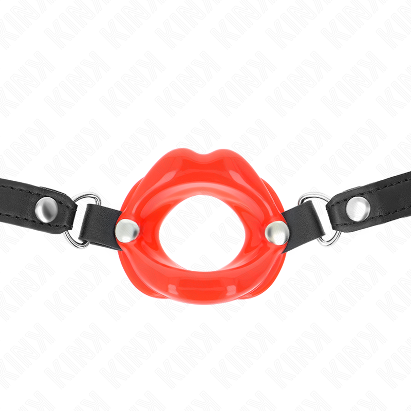 Kink - Baffo Labbra 8 Cm Con Cinturino In Similpelle Rosso 63 X 2 Cm Regolabile 39-58 Cm