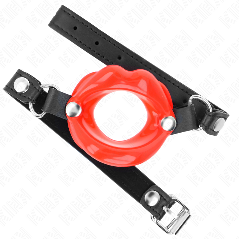 Kink - Baffo Labbra 8 Cm Con Cinturino In Similpelle Rosso 63 X 2 Cm Regolabile 39-58 Cm
