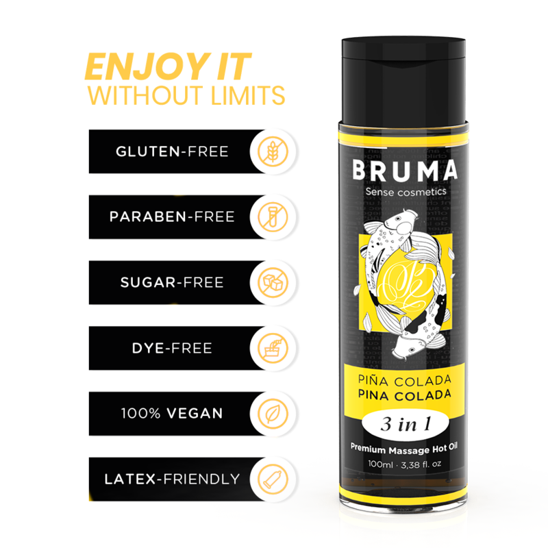 Bruma Olio da Massaggio Effetto Calore Piña Colada 100ml Premium - immagine 3
