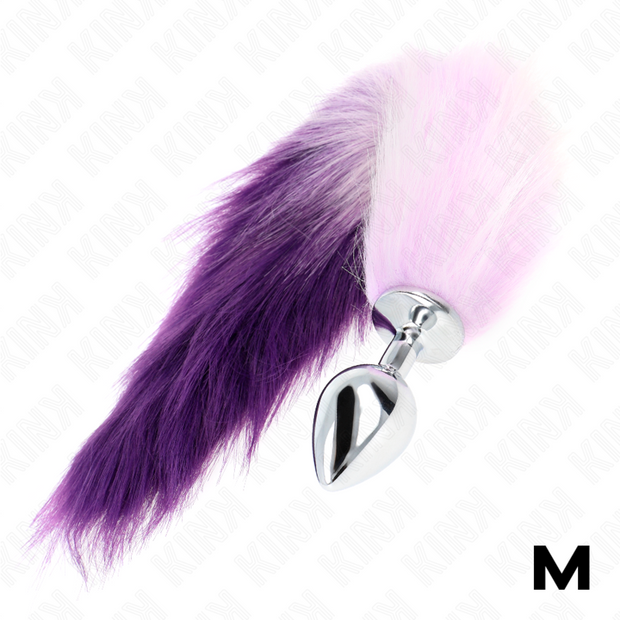 Kink - Plug Anale Taglia M 8 X 3,5 Cm Con Coda Sintetica 40 Cm Viola