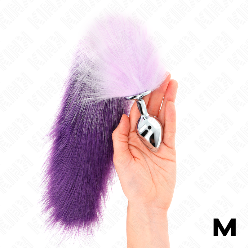 Kink - Plug Anale Taglia M 8 X 3,5 Cm Con Coda Sintetica 40 Cm Viola