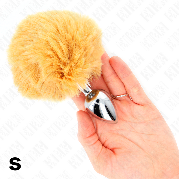 Kink - Tappo In Acciaio Inox 7 X 3 Cm Con Coda Di Coniglio In Pelliccia Sintetica Beige 8 Cm