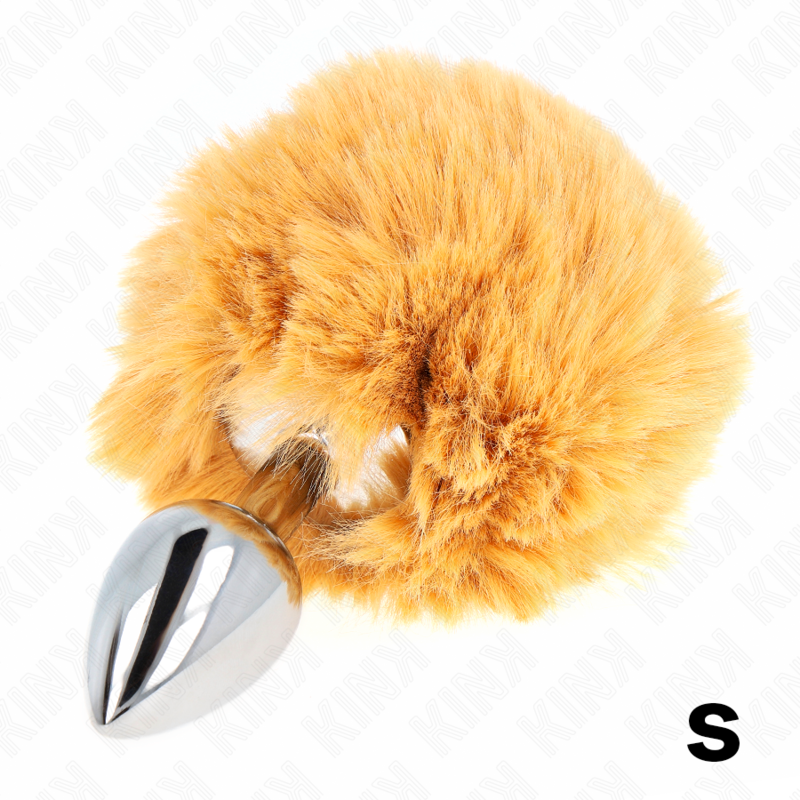 Kink - Tappo In Acciaio Inox 7 X 3 Cm Con Coda Di Coniglio In Pelliccia Sintetica Beige 8 Cm