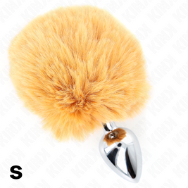 Kink - Tappo In Acciaio Inox 7 X 3 Cm Con Coda Di Coniglio In Pelliccia Sintetica Beige 8 Cm