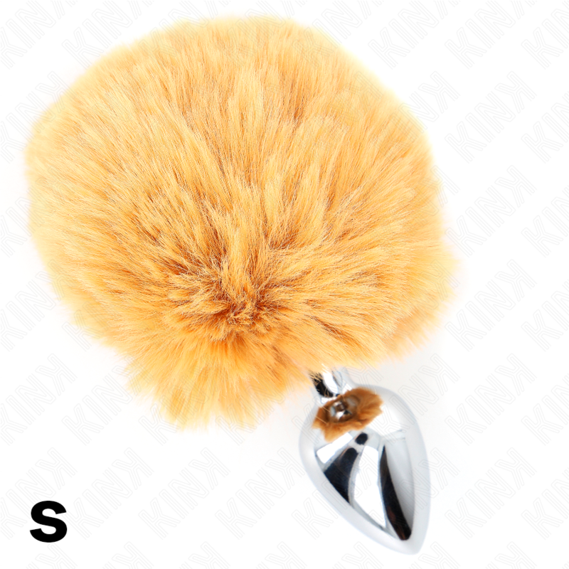 Kink - Tappo In Acciaio Inox 7 X 3 Cm Con Coda Di Coniglio In Pelliccia Sintetica Beige 8 Cm