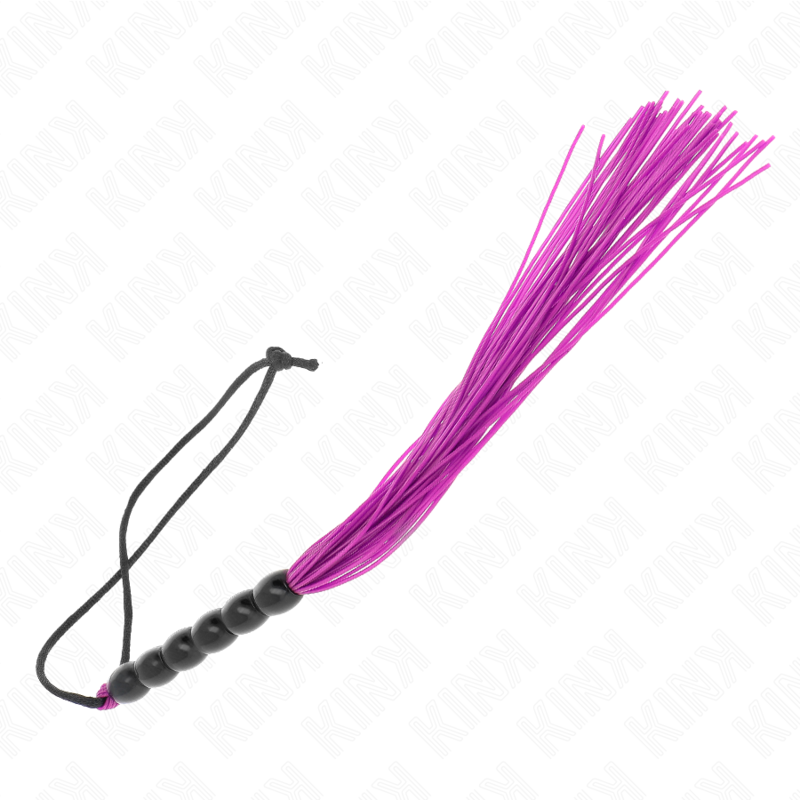 Kink - Mini Frusta In Silicone Con 6 Perline Viola 26 Cm