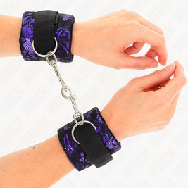 Kink - Cinturini Corti In Pizzo Di Velluto E Cinturino In Nylon Viola / Nero 23 X 6,5 Cm