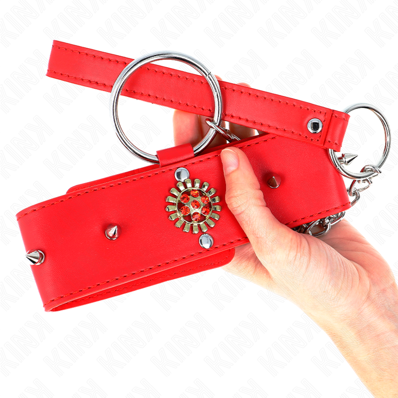 Kink - Collana Di Diamanti Rossi Con Cintura 65 Cm Regolabile 35-51 Cm X 7 Cm
