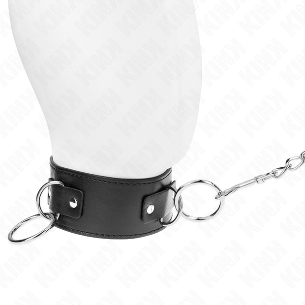Kink - Collana Con Guinzaglio 65 Cm Modello 3 Anelli 2 Regolabili 36-43 Cm X 5 Cm