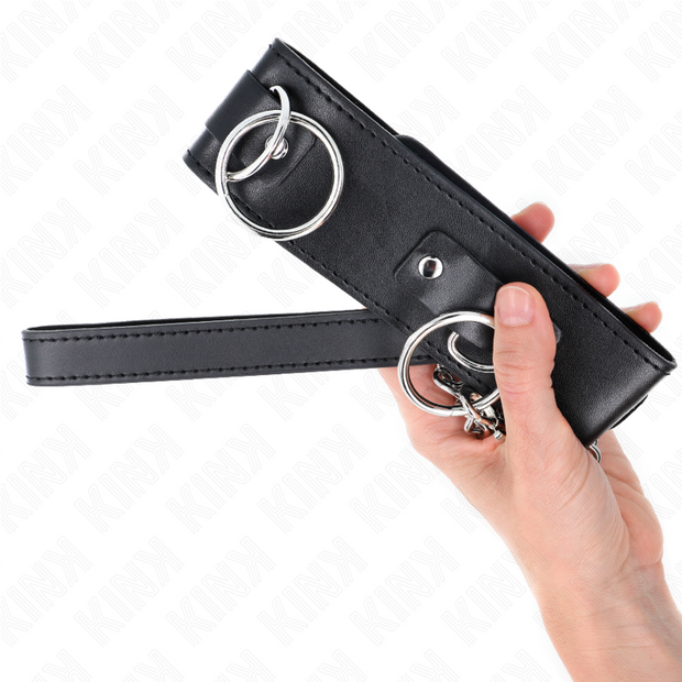 Kink - Collana Con Guinzaglio 65 Cm Modello 3 Anelli 2 Regolabili 36-43 Cm X 5 Cm