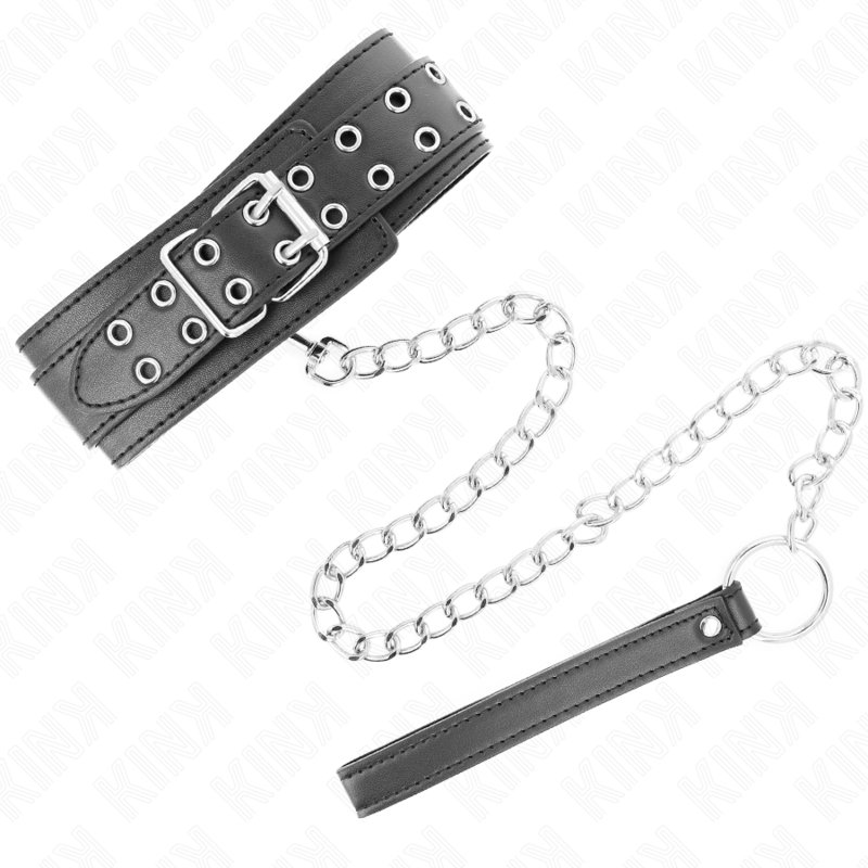 Kink - Collana Con Cinturino 65 Cm Fibbie Argento Regolabili 33-46 Cm X 5,5 Cm