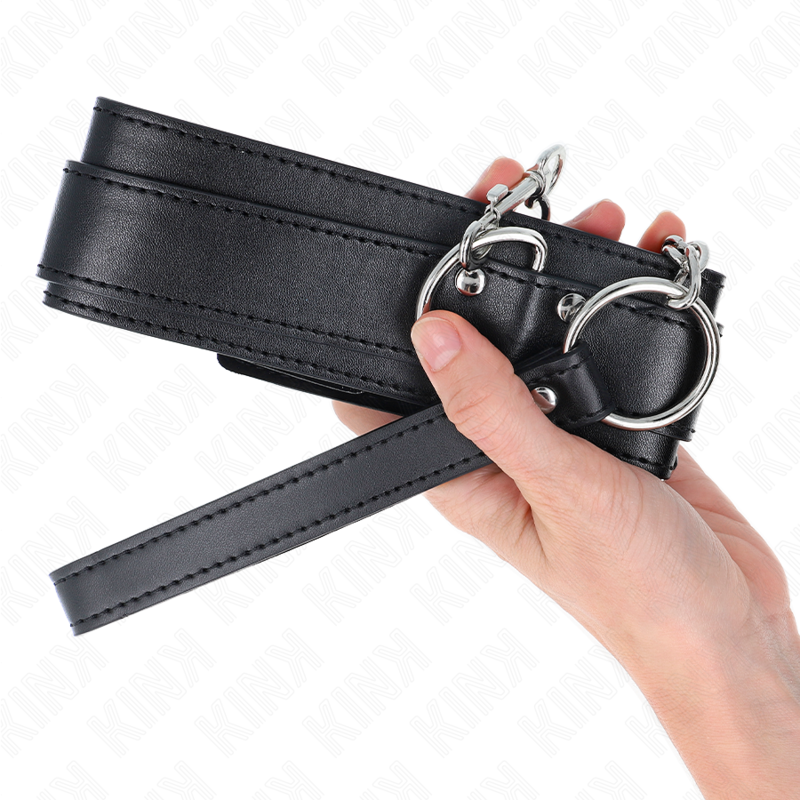 Kink - Collana Con Cinturino 65 Cm Fibbie Argento Regolabili 33-46 Cm X 5,5 Cm