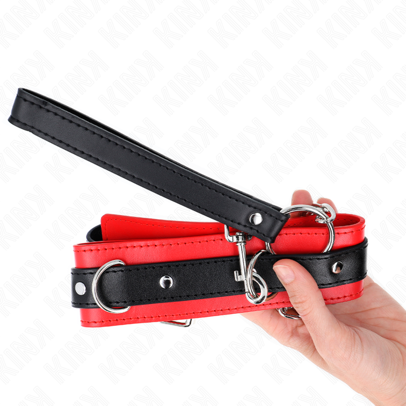 Kink - Collare Modello Base Con Guinzaglio 65 Cm Modello 3 Rosso 53 X 5 Cm