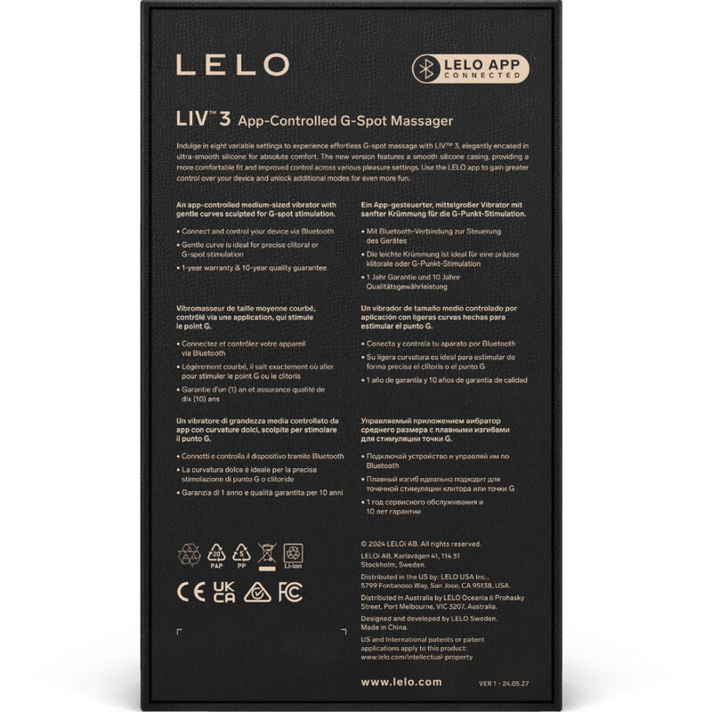 LELO LIV™ 3: Vibratore Punto G Ergonomico in Silicone, App-Controllato