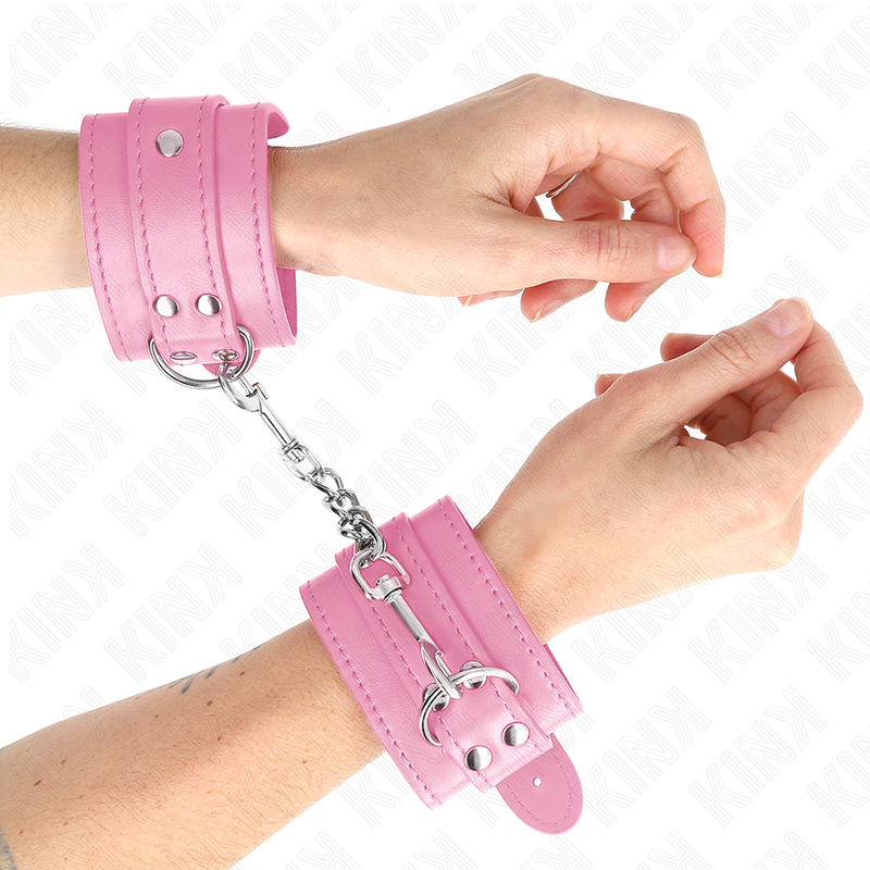 Kink - Semplici Cinture Per Polsi Rosa Regolabili 20-23 Cm X 5,5 Cm