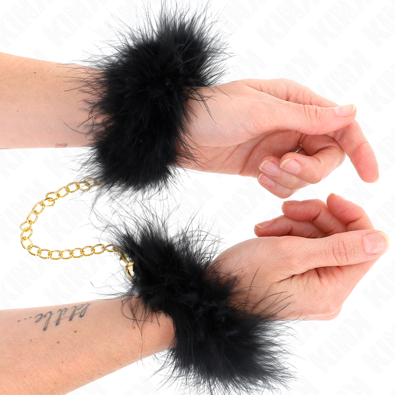 Kink - Manette In Piume Con Catena D'Oro Modello 0