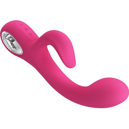 Intense Fritz Rabbit Vibratore Doppio in Silicone Rosa - immagine 5