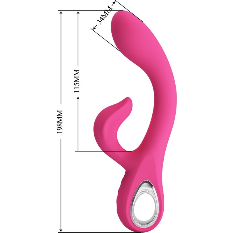 Intense Fritz Rabbit Vibratore Doppio in Silicone Rosa - immagine 8