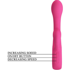 Intense Fritz Rabbit Vibratore Doppio in Silicone Rosa - immagine 6