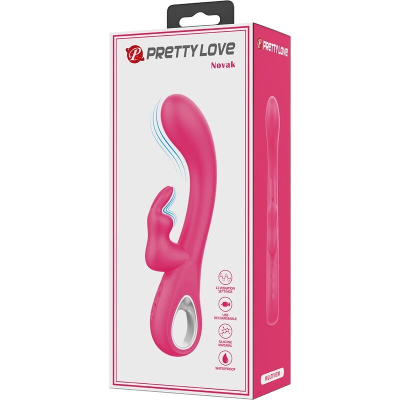 Intense Novak Vibratore Rabbit 12 Modalità in Silicone Rosa - immagine 10
