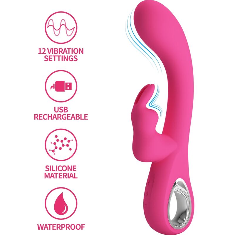 Intense Novak Vibratore Rabbit 12 Modalità in Silicone Rosa
