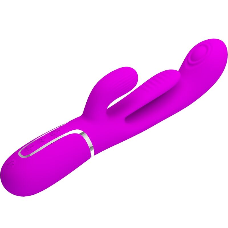Intense Shania Vibratore Triplo Rabbit Premium in Silicone Rosa - immagine 3