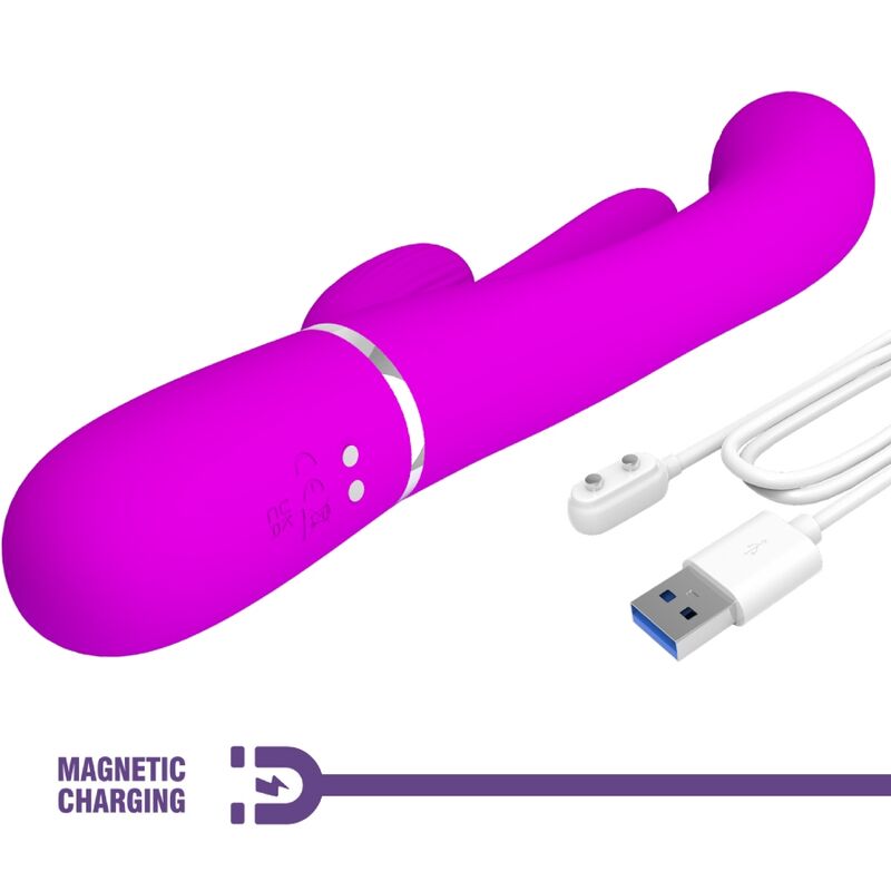 Intense Shania Vibratore Triplo Rabbit Premium in Silicone Rosa - immagine 6