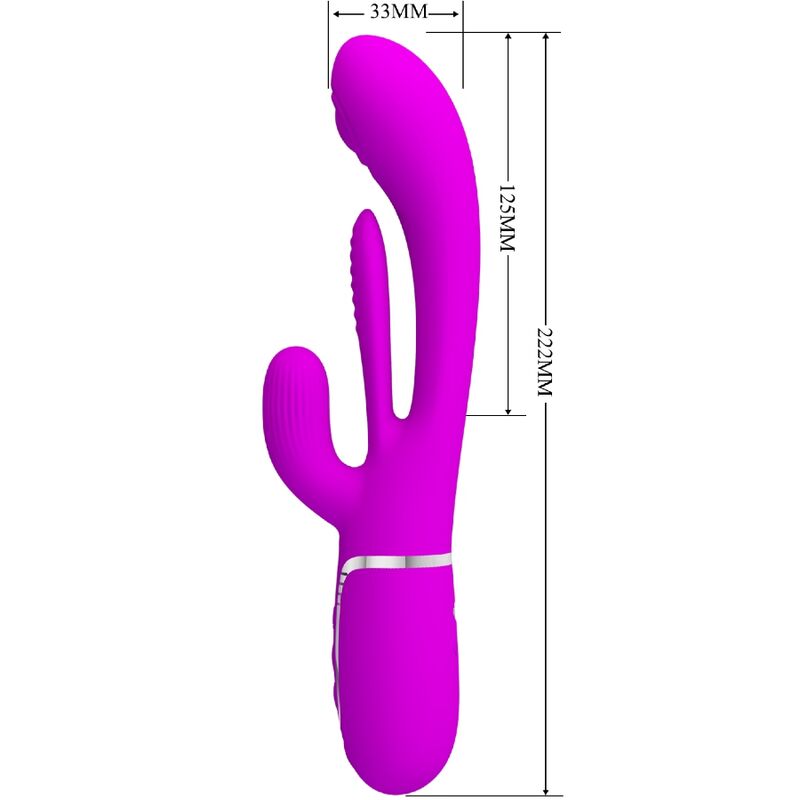 Intense Shania Vibratore Triplo Rabbit Premium in Silicone Rosa - immagine 7
