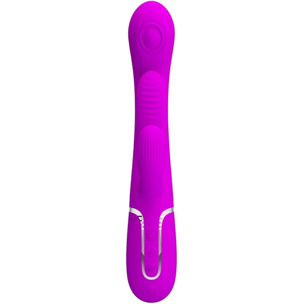Intense Shania Vibratore Triplo Rabbit Premium in Silicone Rosa - immagine 2