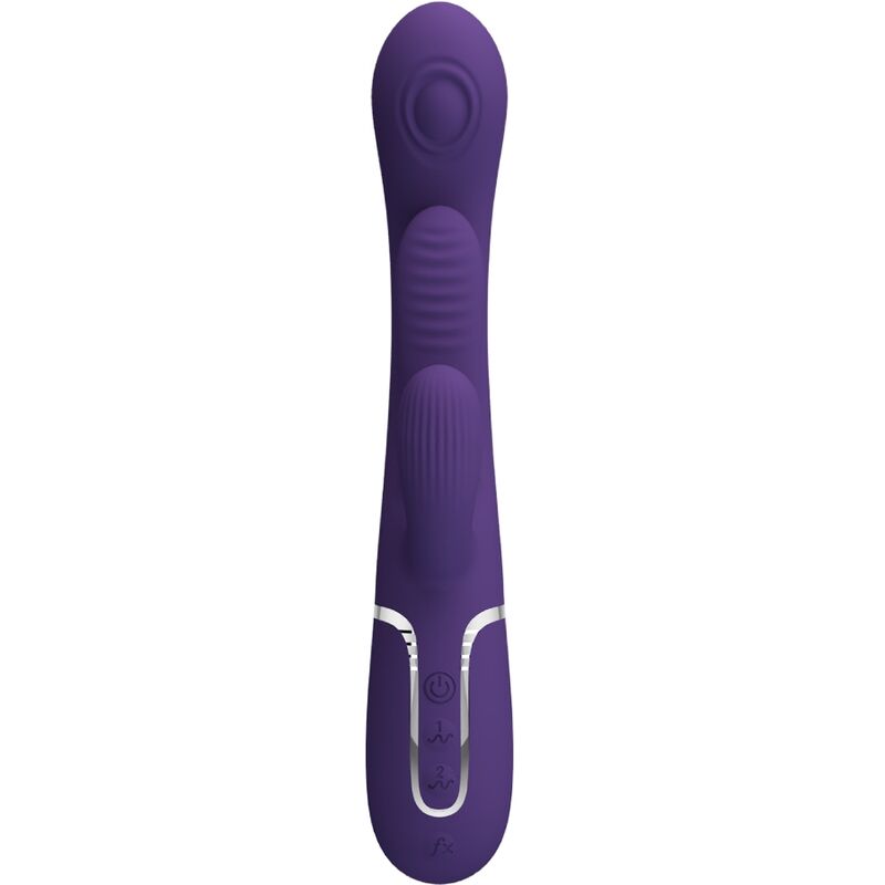 Intense Shania Vibratore Triplo Rabbit in Silicone Premium Viola - immagine 3