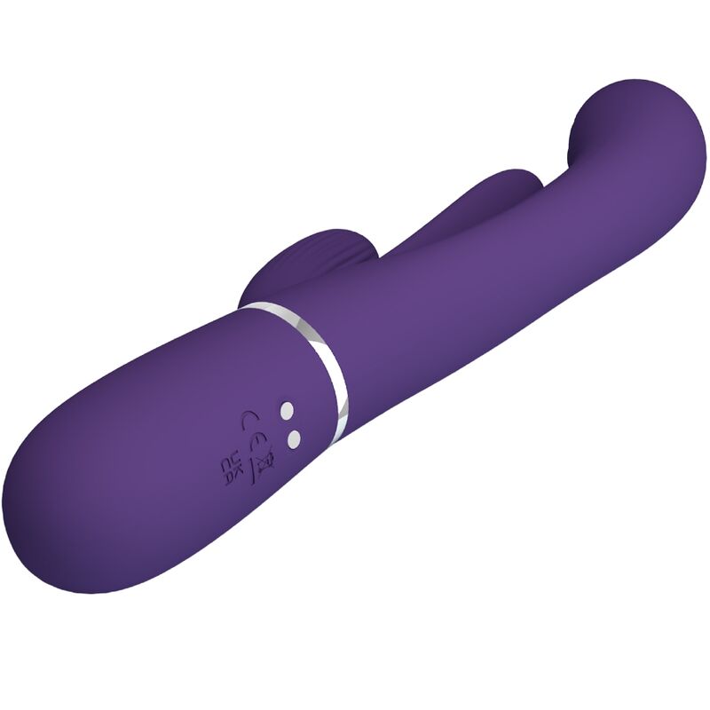 Intense Shania Vibratore Triplo Rabbit in Silicone Premium Viola - immagine 6