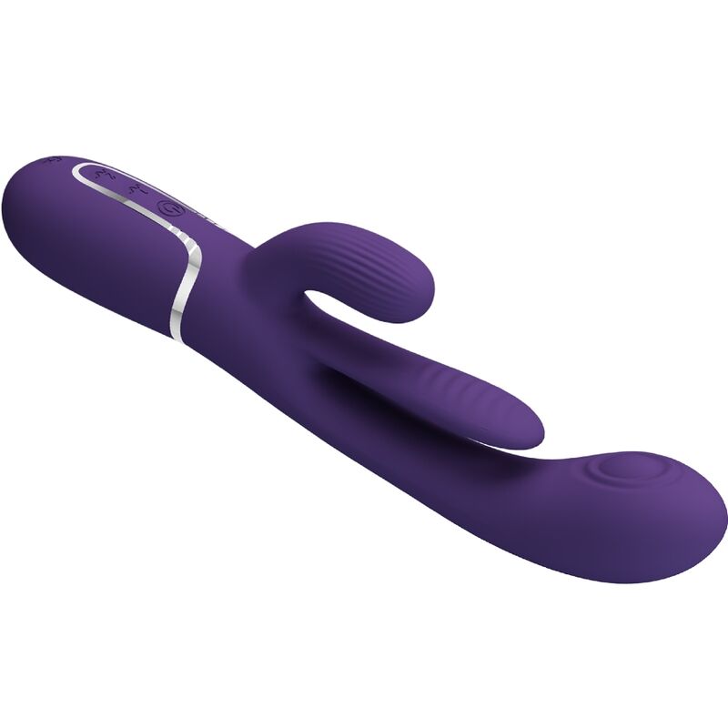 Intense Shania Vibratore Triplo Rabbit in Silicone Premium Viola - immagine 7