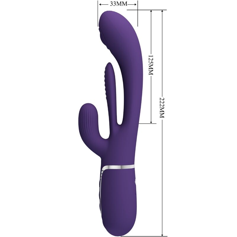 Intense Shania Vibratore Triplo Rabbit in Silicone Premium Viola - immagine 9