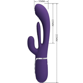 Intense Shania Vibratore Triplo Rabbit in Silicone Premium Viola - immagine 9