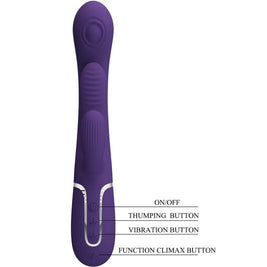 Intense Shania Vibratore Triplo Rabbit in Silicone Premium Viola - immagine 8