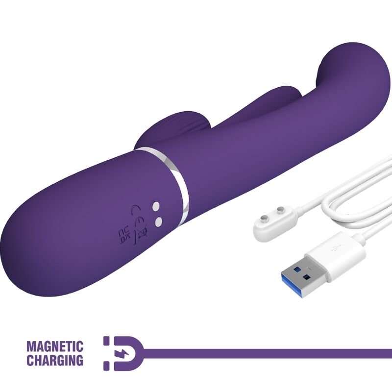 Intense Shania Vibratore Triplo Rabbit in Silicone Premium Viola - immagine 10
